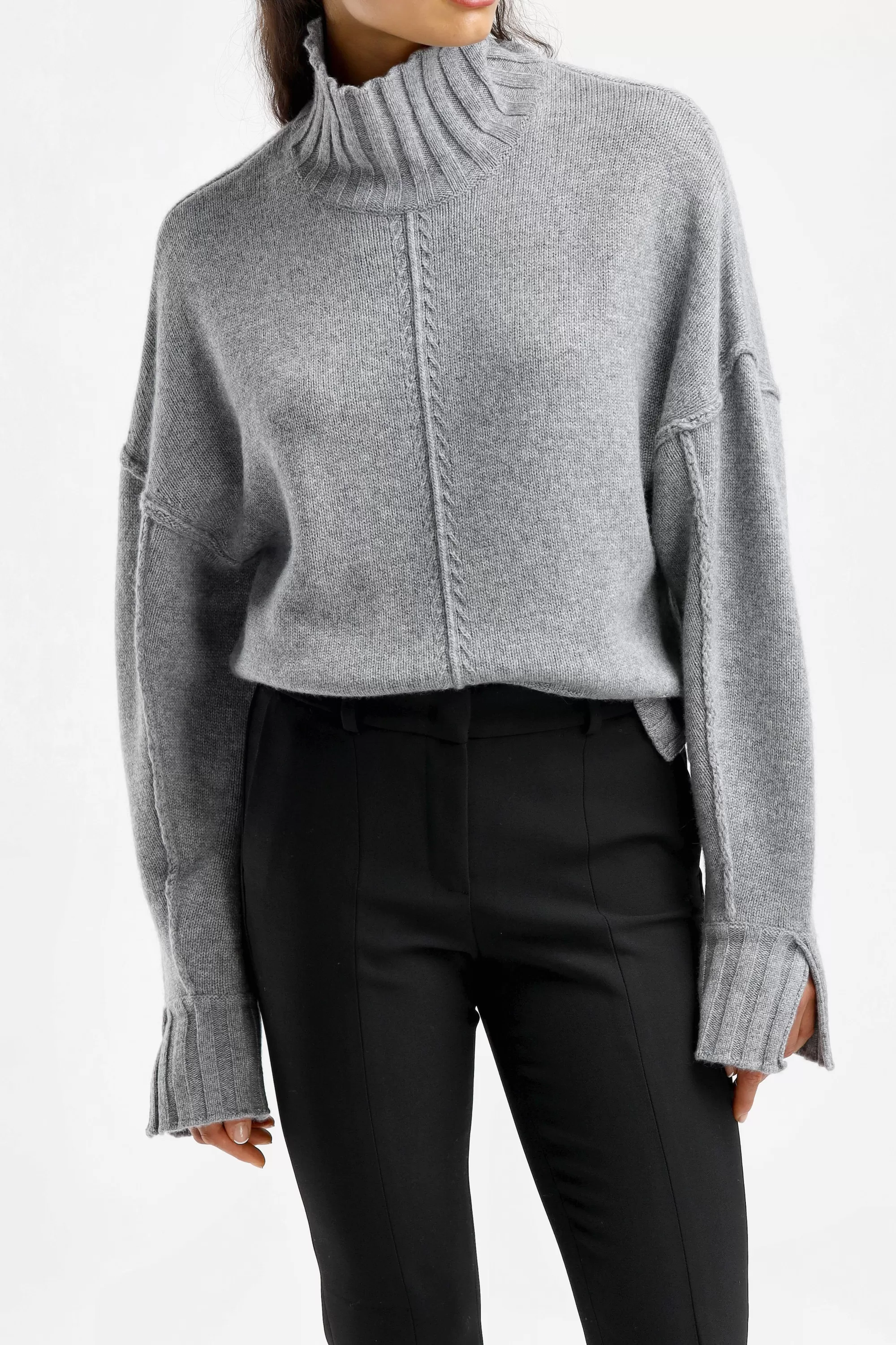 Frauen Van Kukil Pullover Reese In Derby Grey