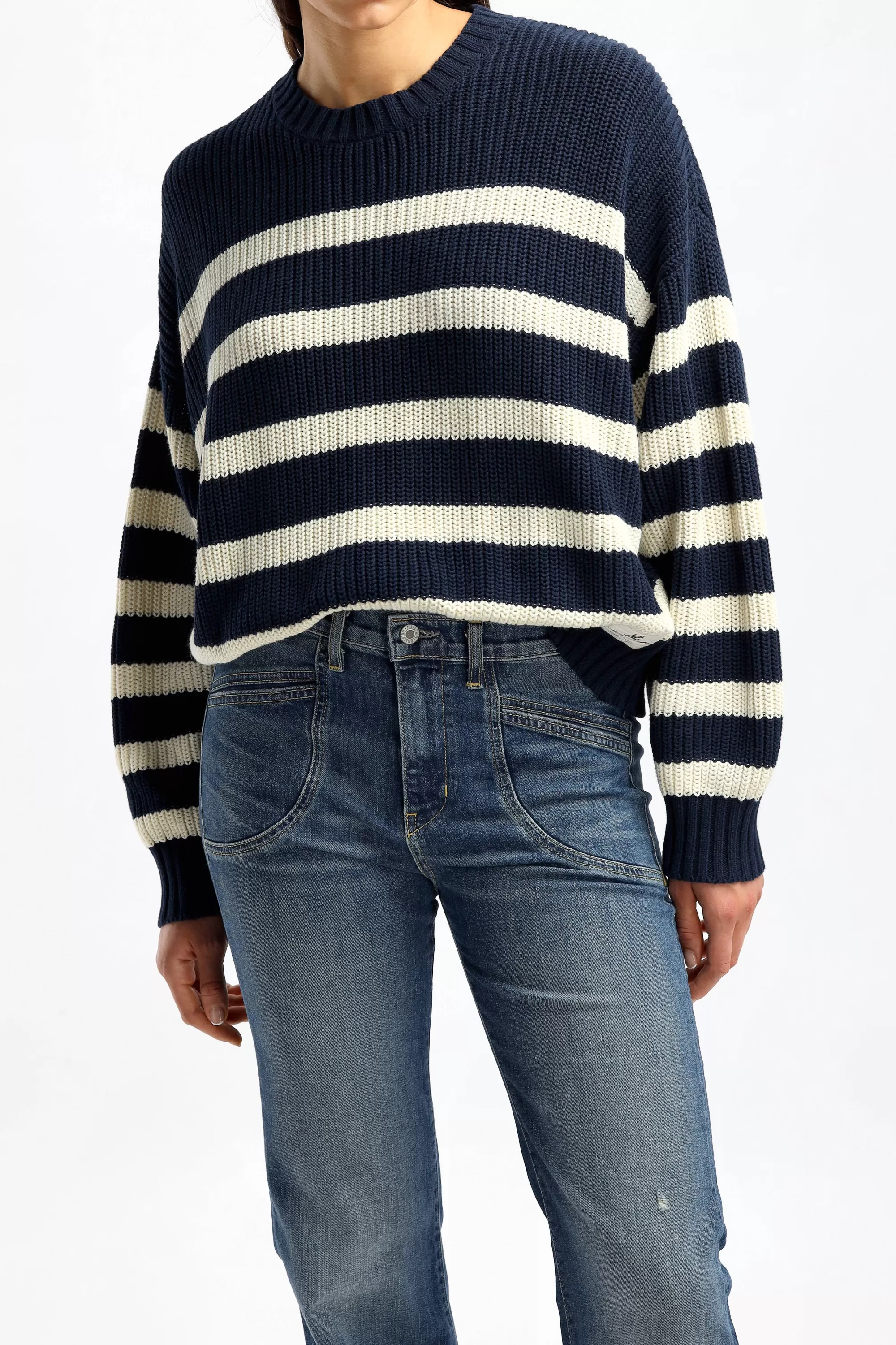 Frauen Denimist Pullover Sailor In Navy/Cream