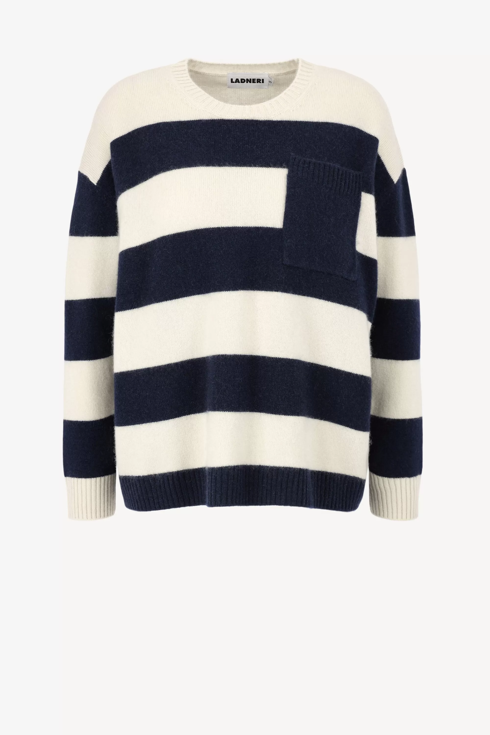 Frauen Ladneri Pullover Stripes In Navy/Weis