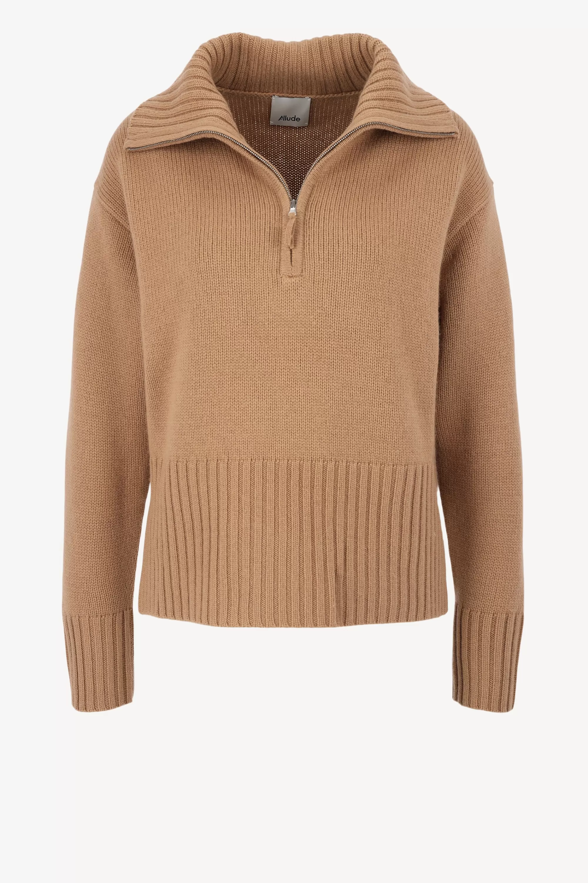 Frauen Allude Pullover Troyer In Camel