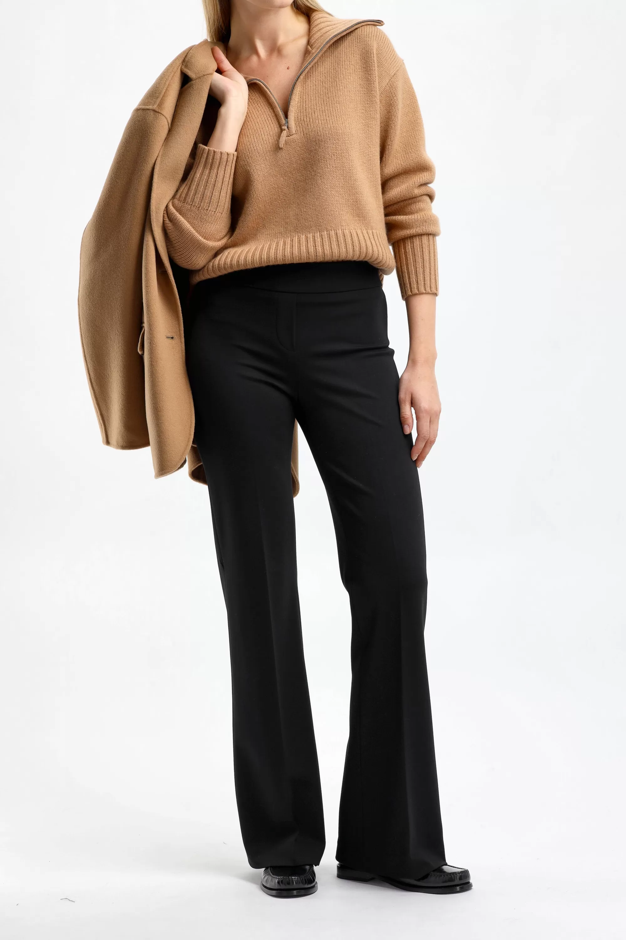 Frauen Allude Pullover Troyer In Camel