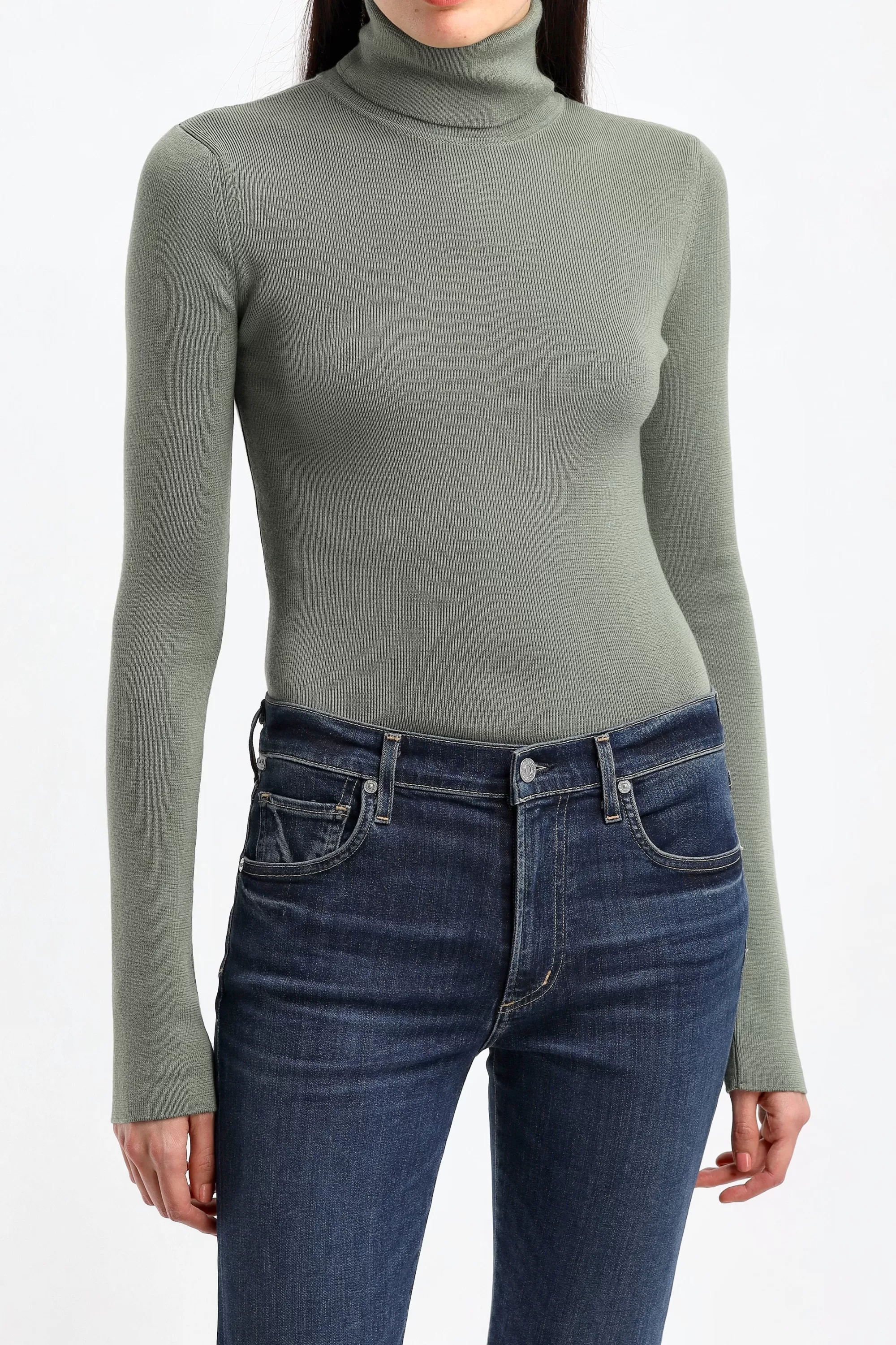 Frauen Victoria Beckham Rollkragenpullover In Lichen Green