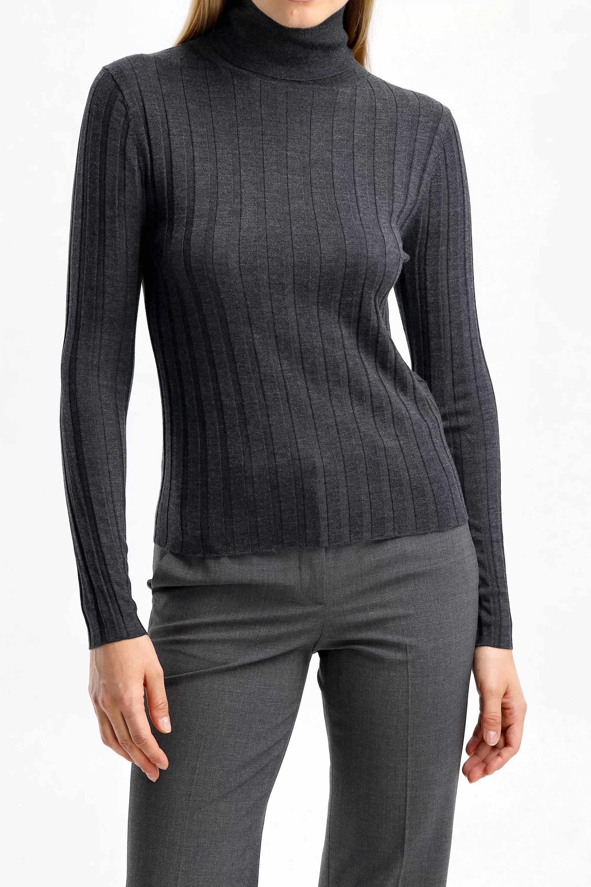 Frauen Allude Rollkragenpullover Ripped In Graublau