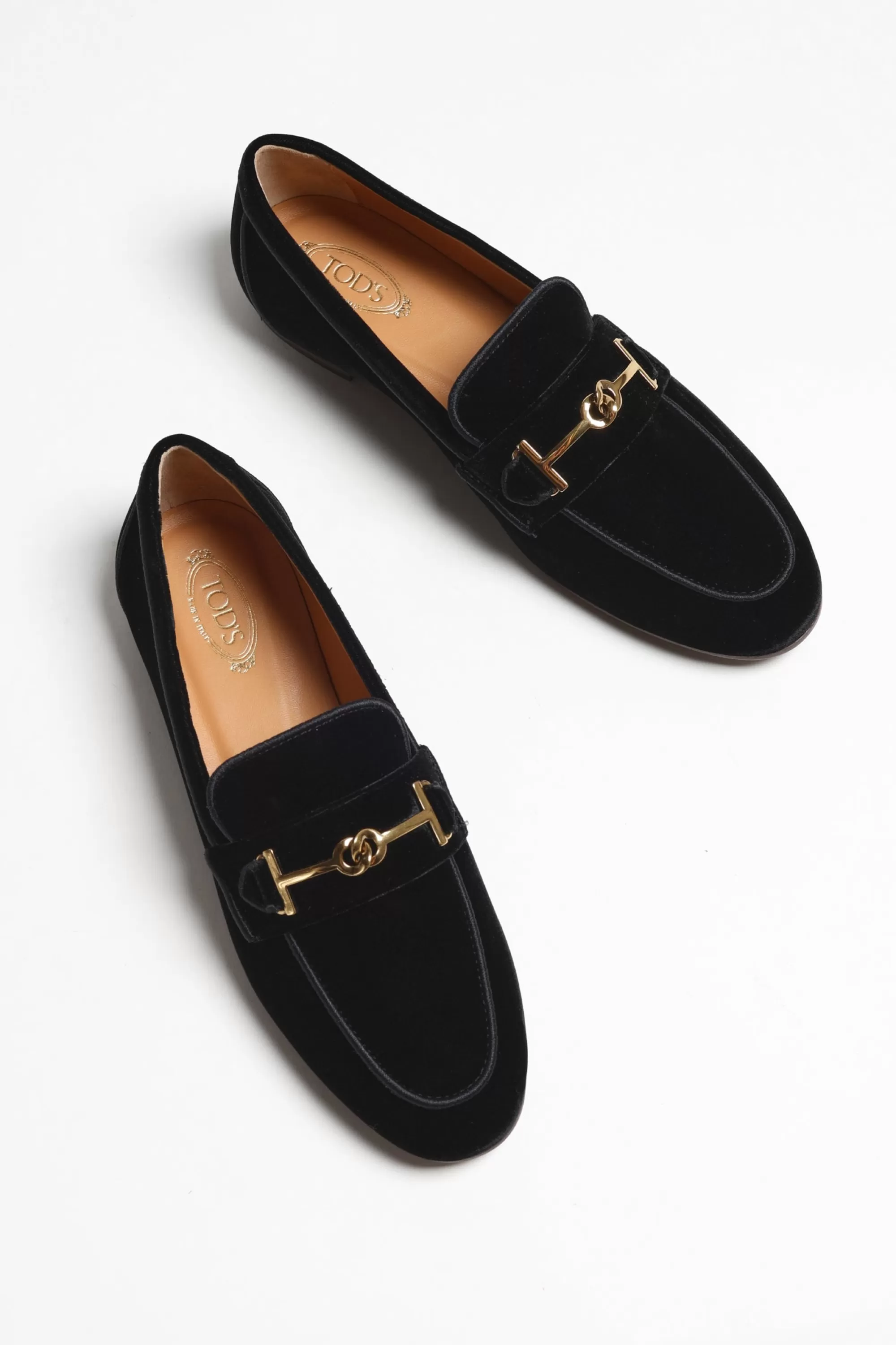 Frauen Tod's Samtloafer Doppel-T In Schwarz