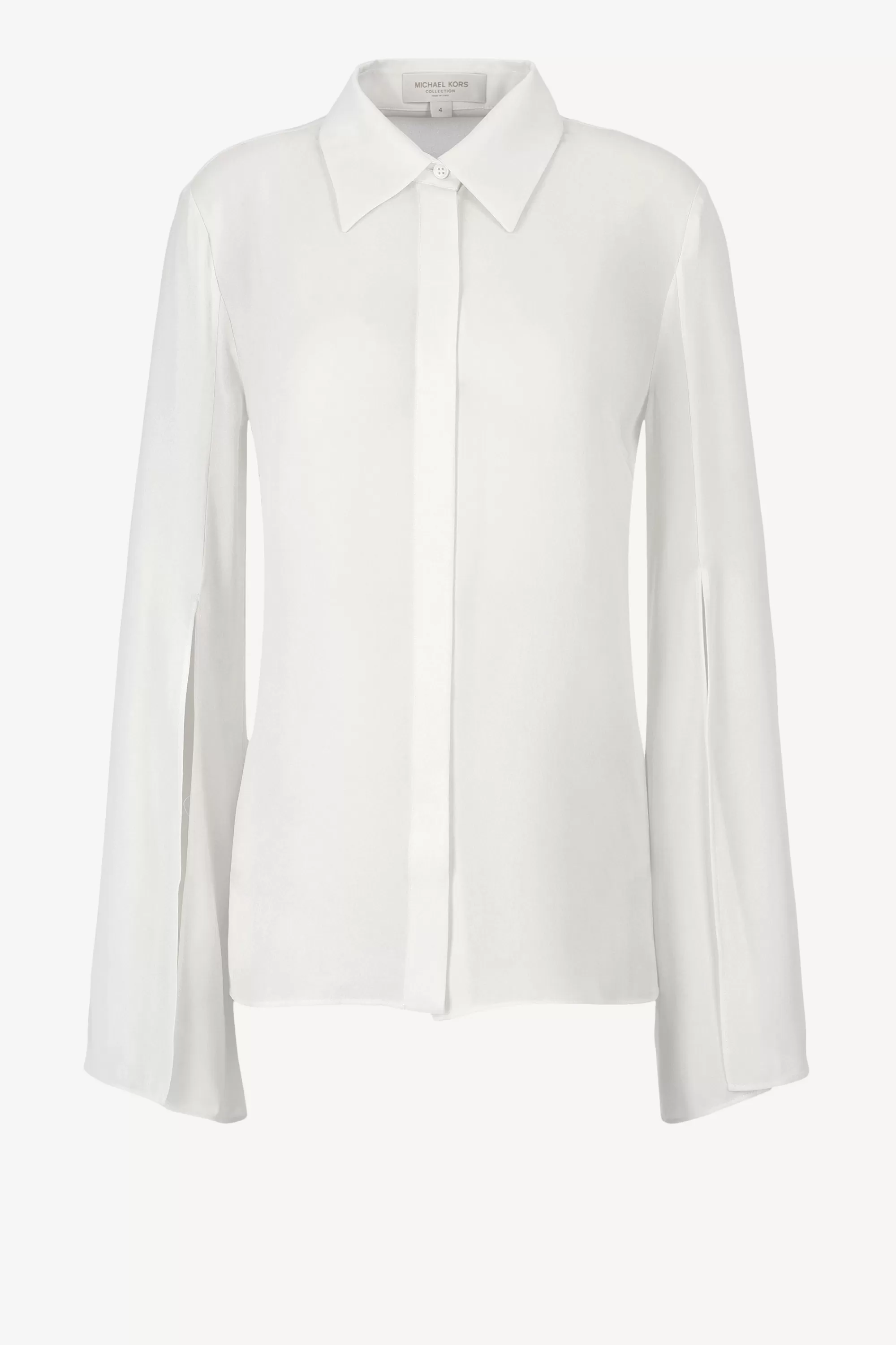 Frauen Michael Kors Collection Seidenbluse Split In Optic White