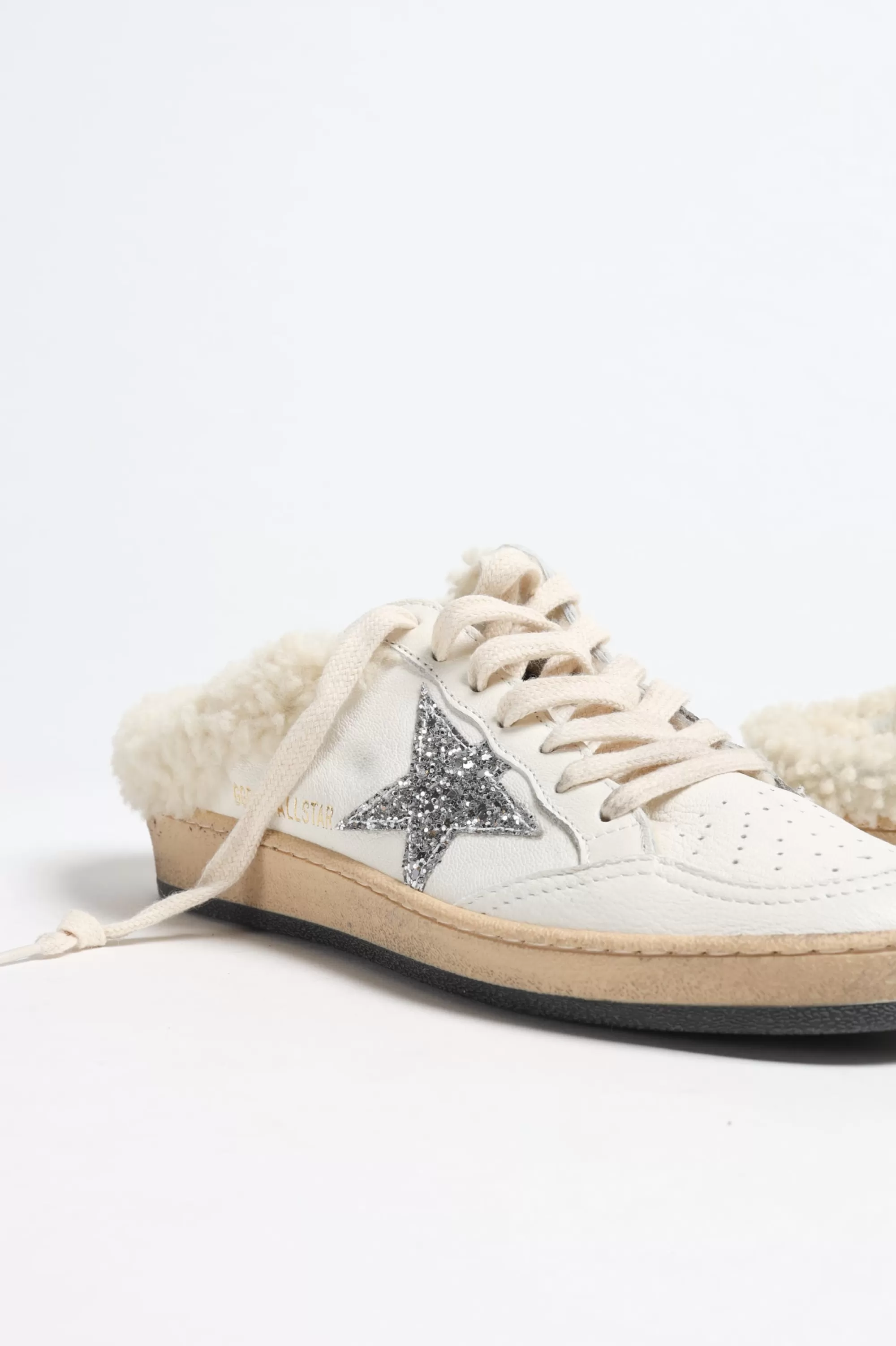 Frauen Golden Goose Sneaker Ballstar Sabot In Weis/Silber