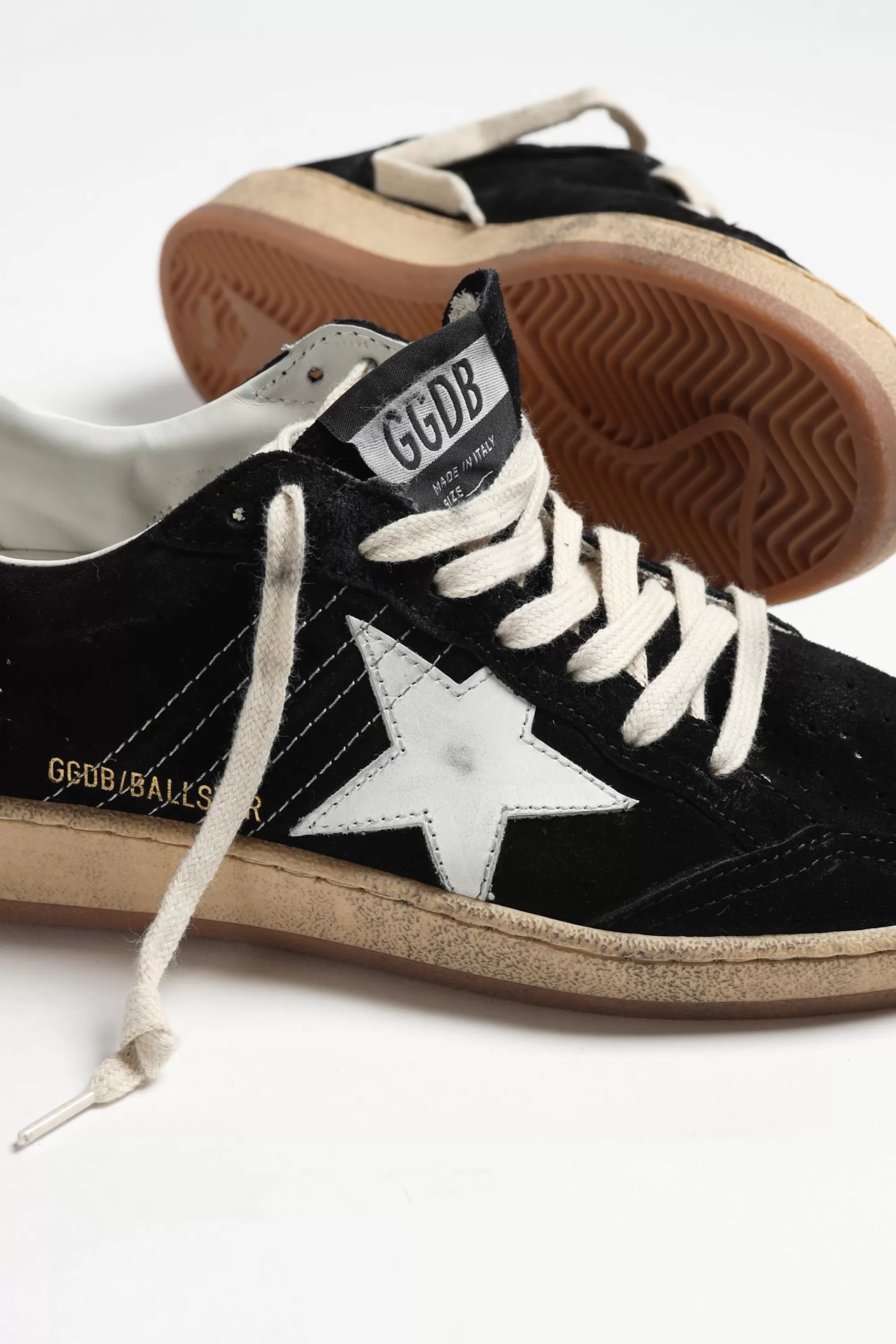 Frauen Golden Goose Sneaker Ballstar Suede In Schwarz/Weis