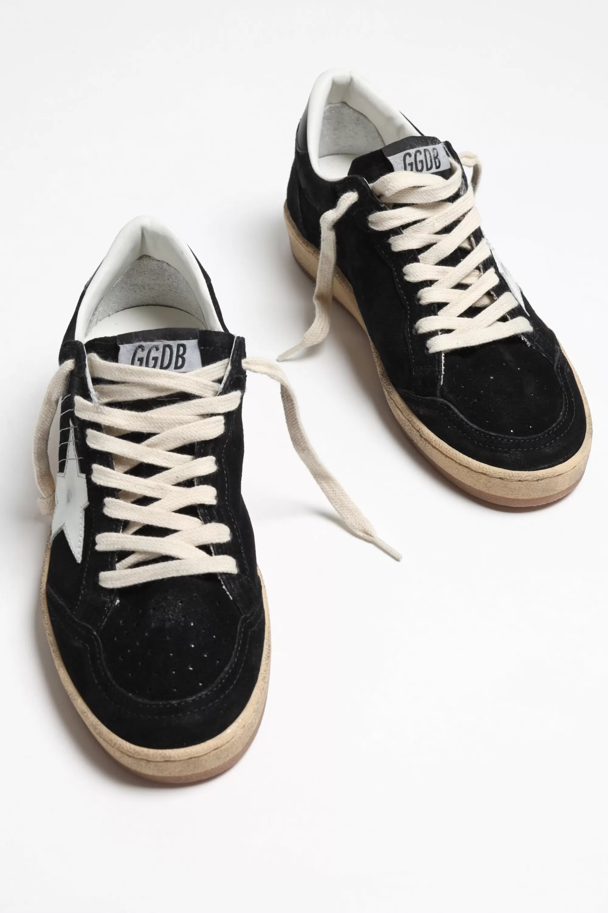 Frauen Golden Goose Sneaker Ballstar Suede In Schwarz/Weis