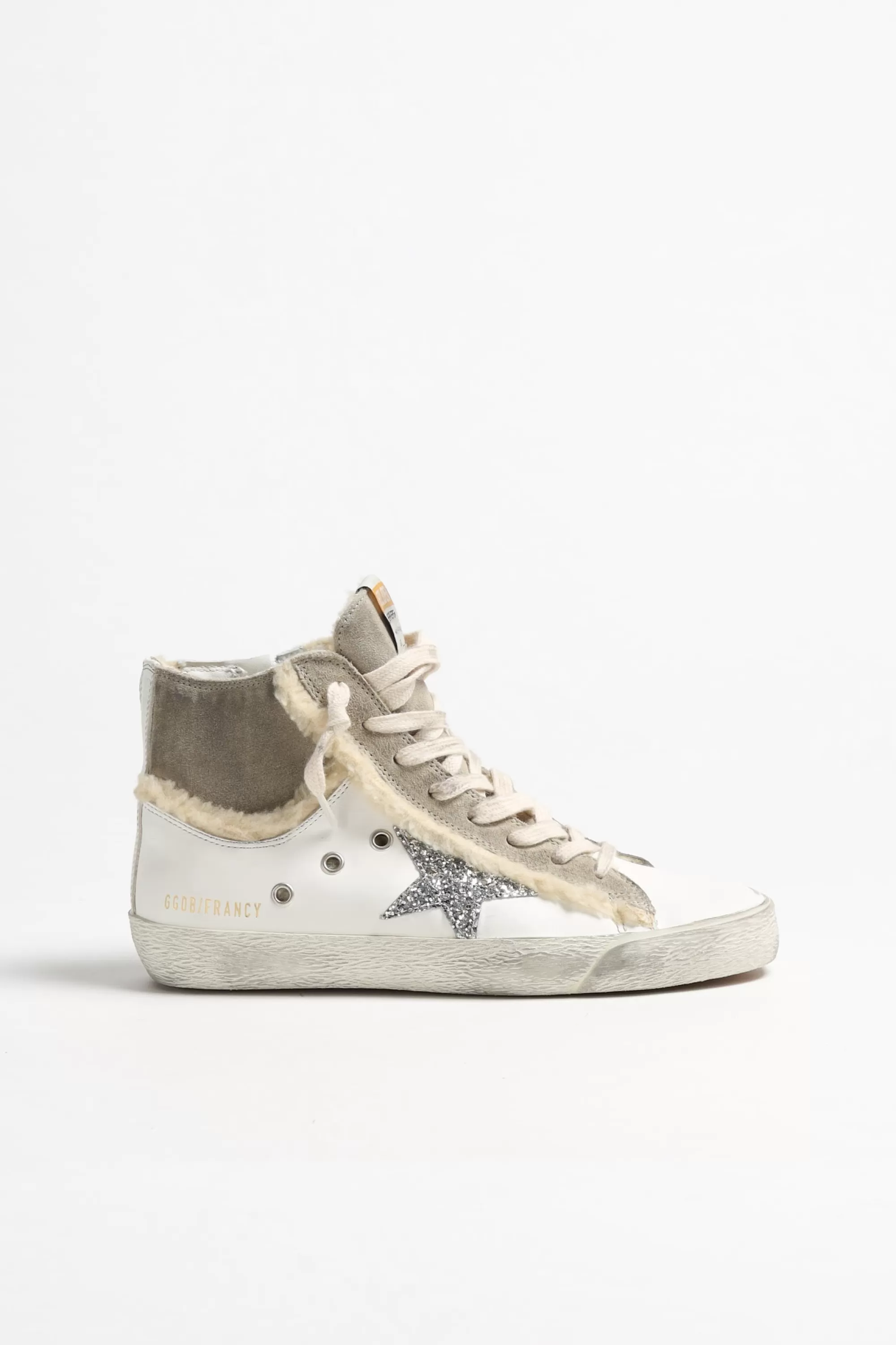 Frauen Golden Goose Sneaker Francy In Weis/Taupe/Silber