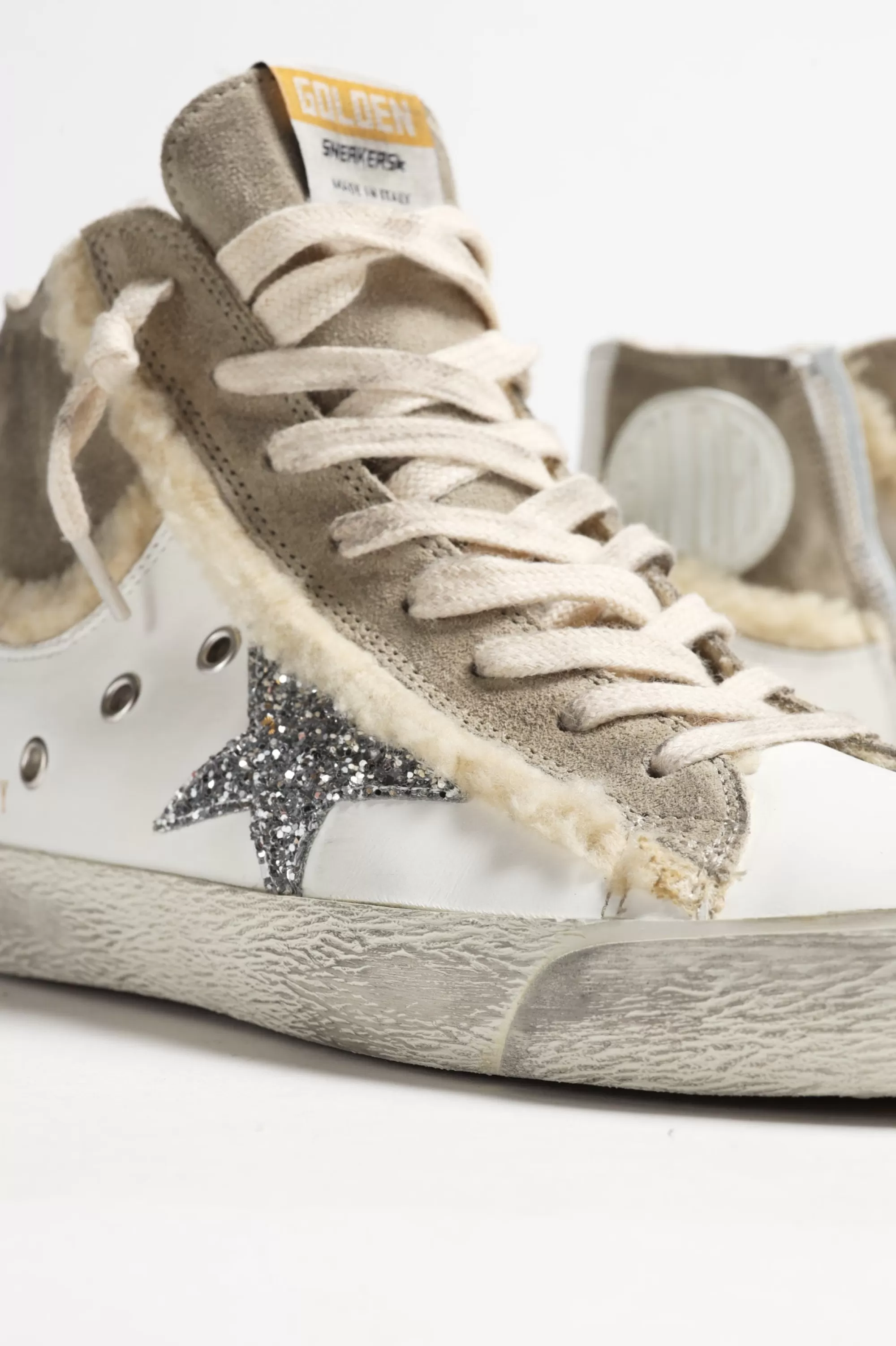 Frauen Golden Goose Sneaker Francy In Weis/Taupe/Silber