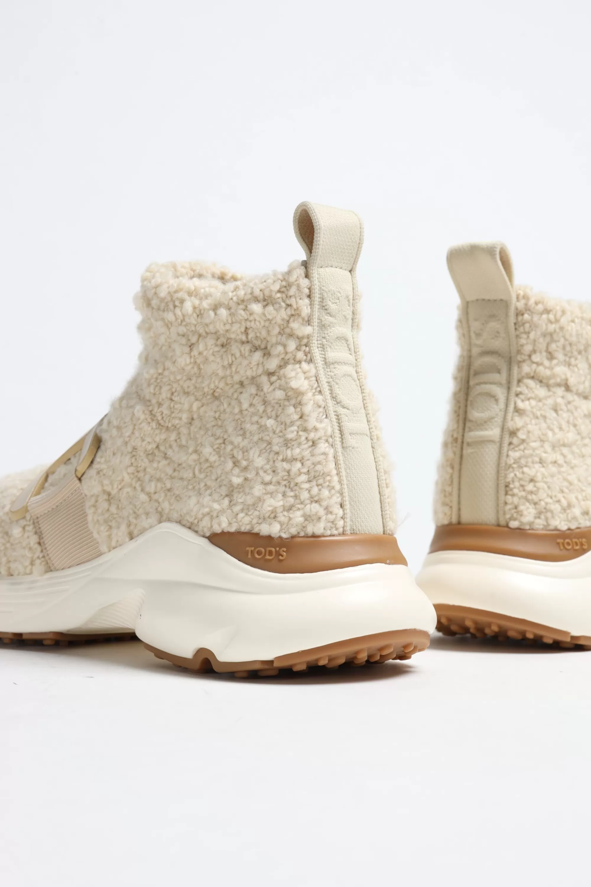 Frauen Tod's Sneaker Run Shearling In Creme