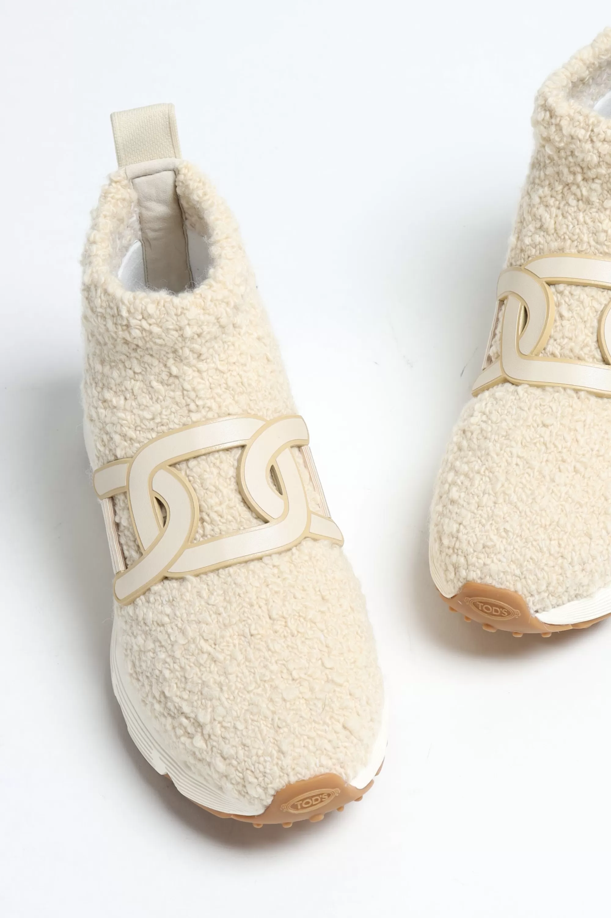 Frauen Tod's Sneaker Run Shearling In Creme