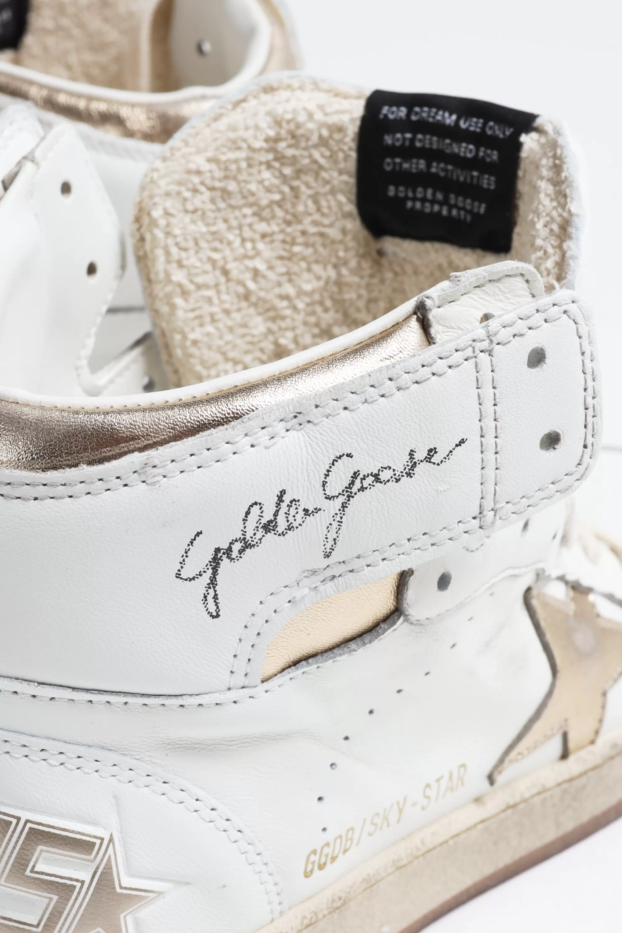 Frauen Golden Goose Sneaker Sky Star In Weis/Dark Gold