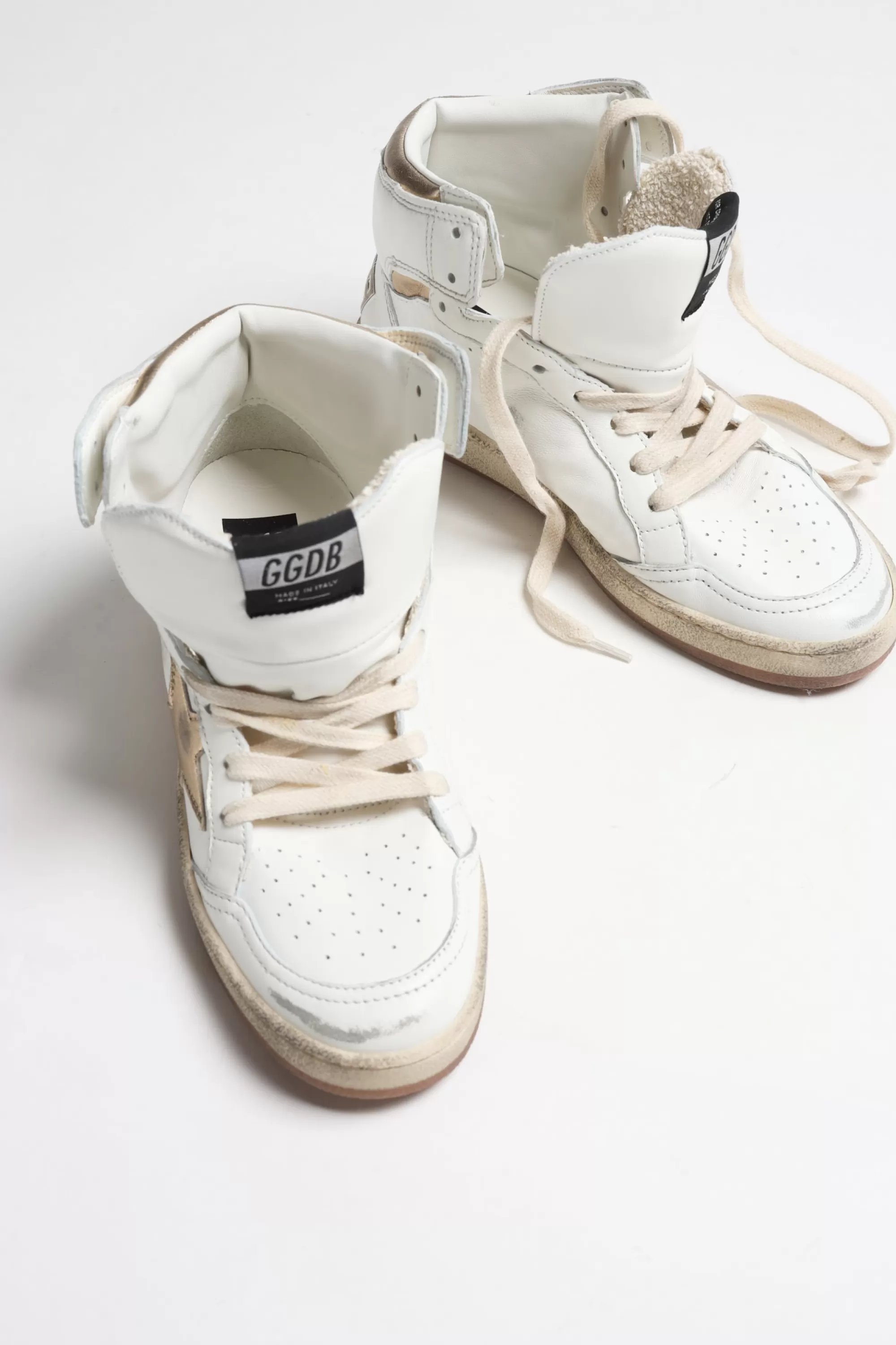 Frauen Golden Goose Sneaker Sky Star In Weis/Dark Gold