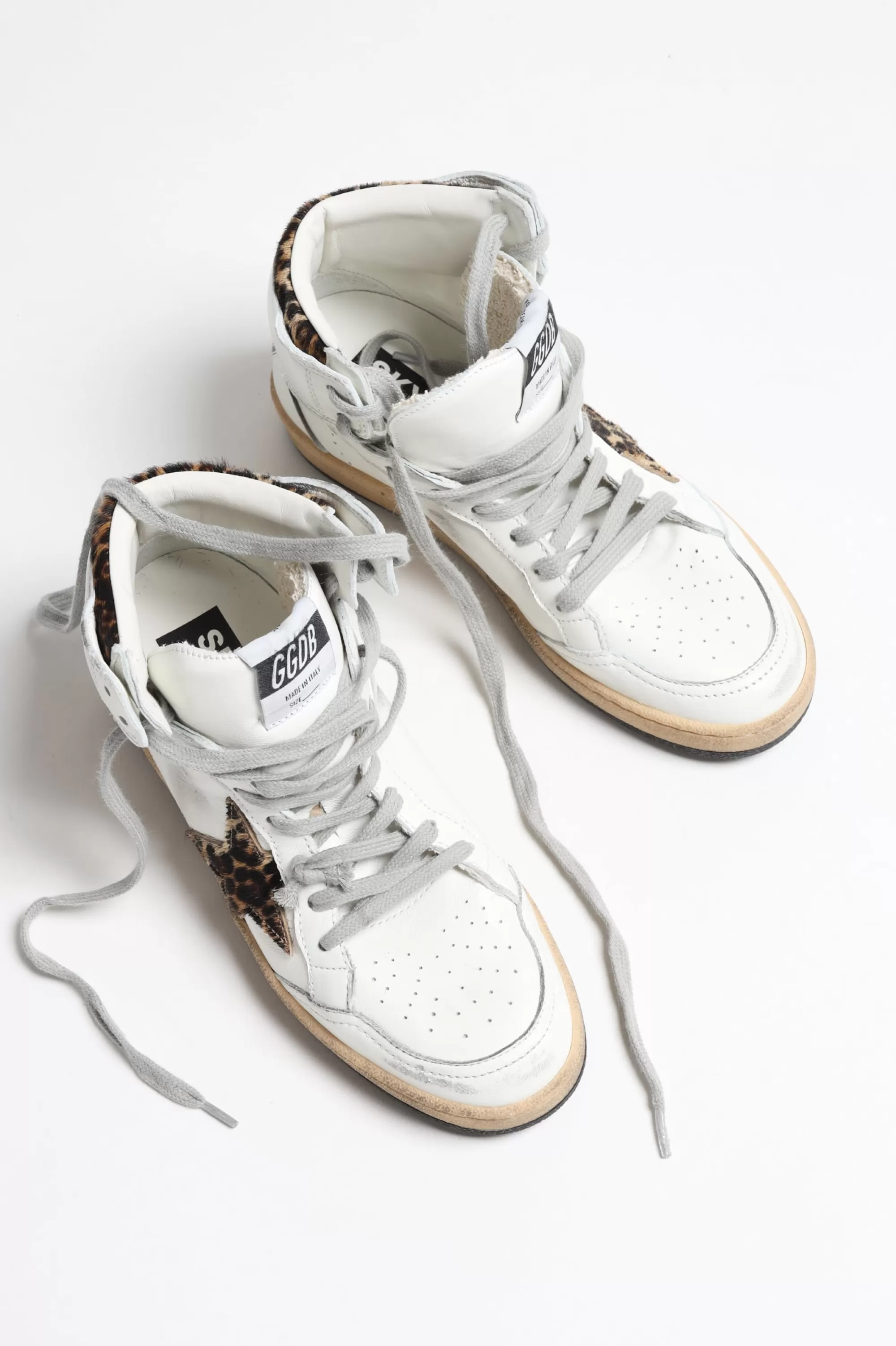 Frauen Golden Goose Sneaker Sky Star Leo In Weis/Braun