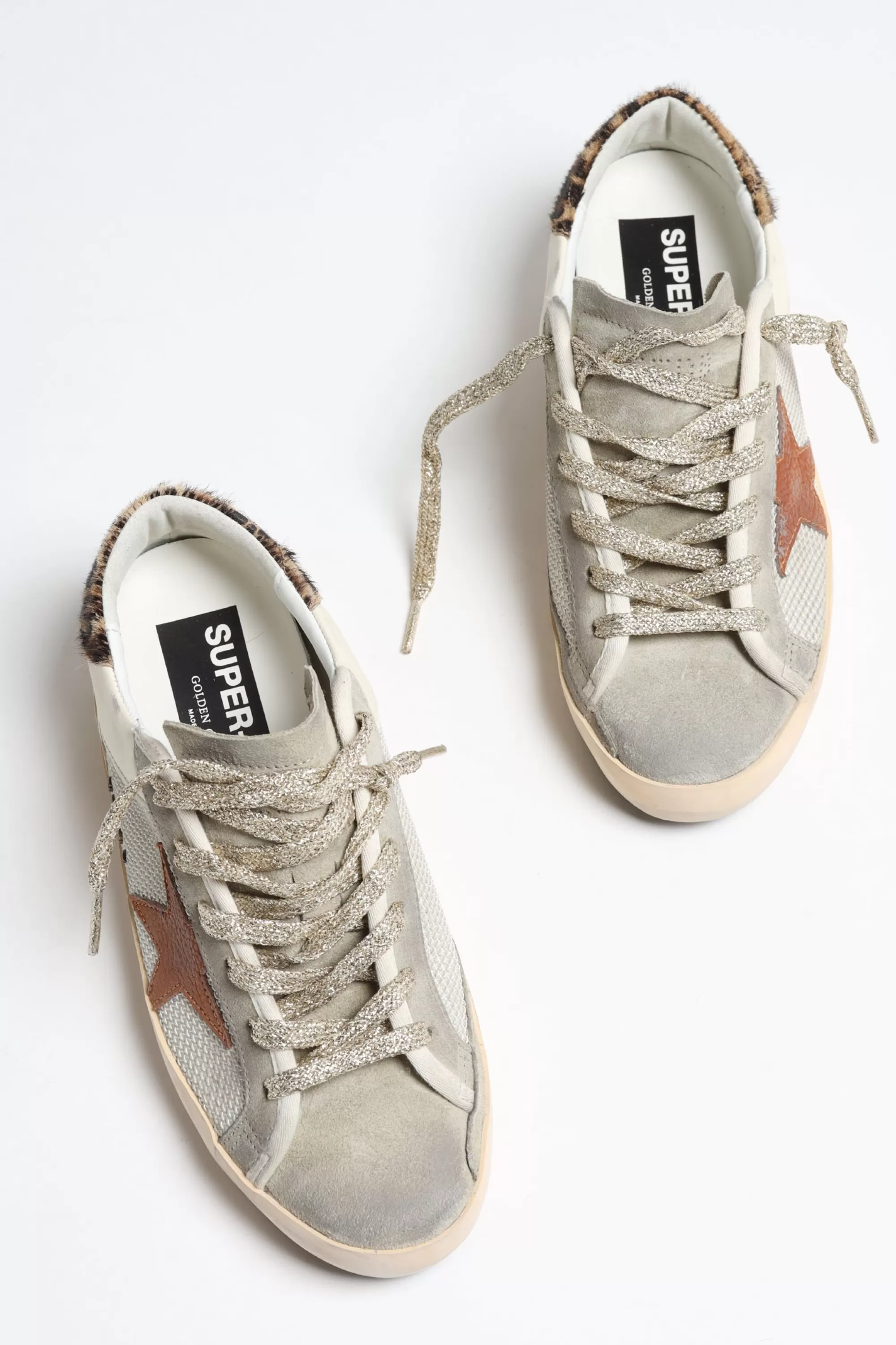 Frauen Golden Goose Sneaker Superstar In Ecru/Braun/Leo