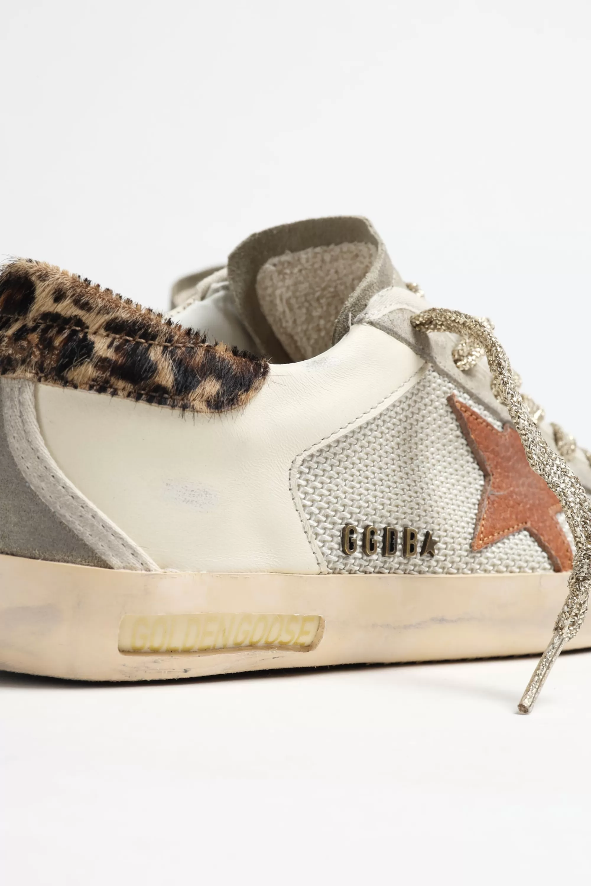 Frauen Golden Goose Sneaker Superstar In Ecru/Braun/Leo