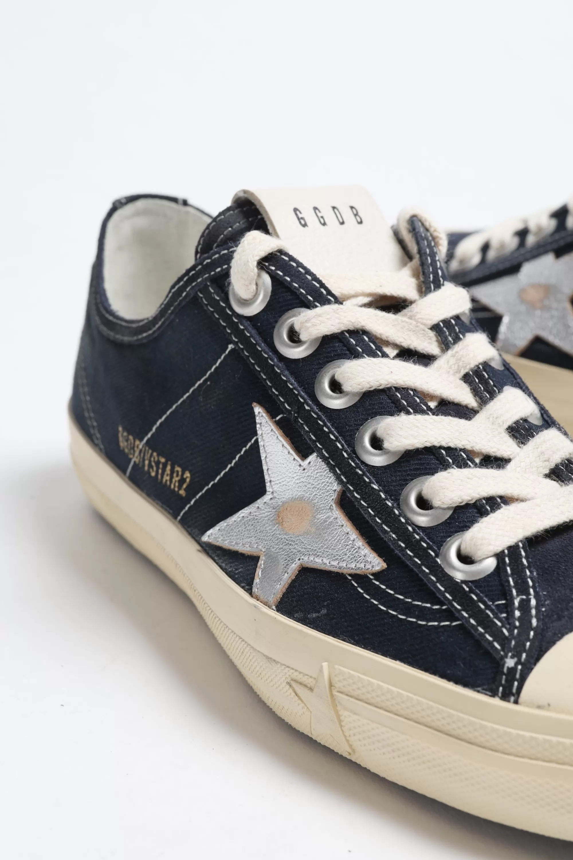 Frauen Golden Goose Sneaker V-Star 2 In Navy/Silber