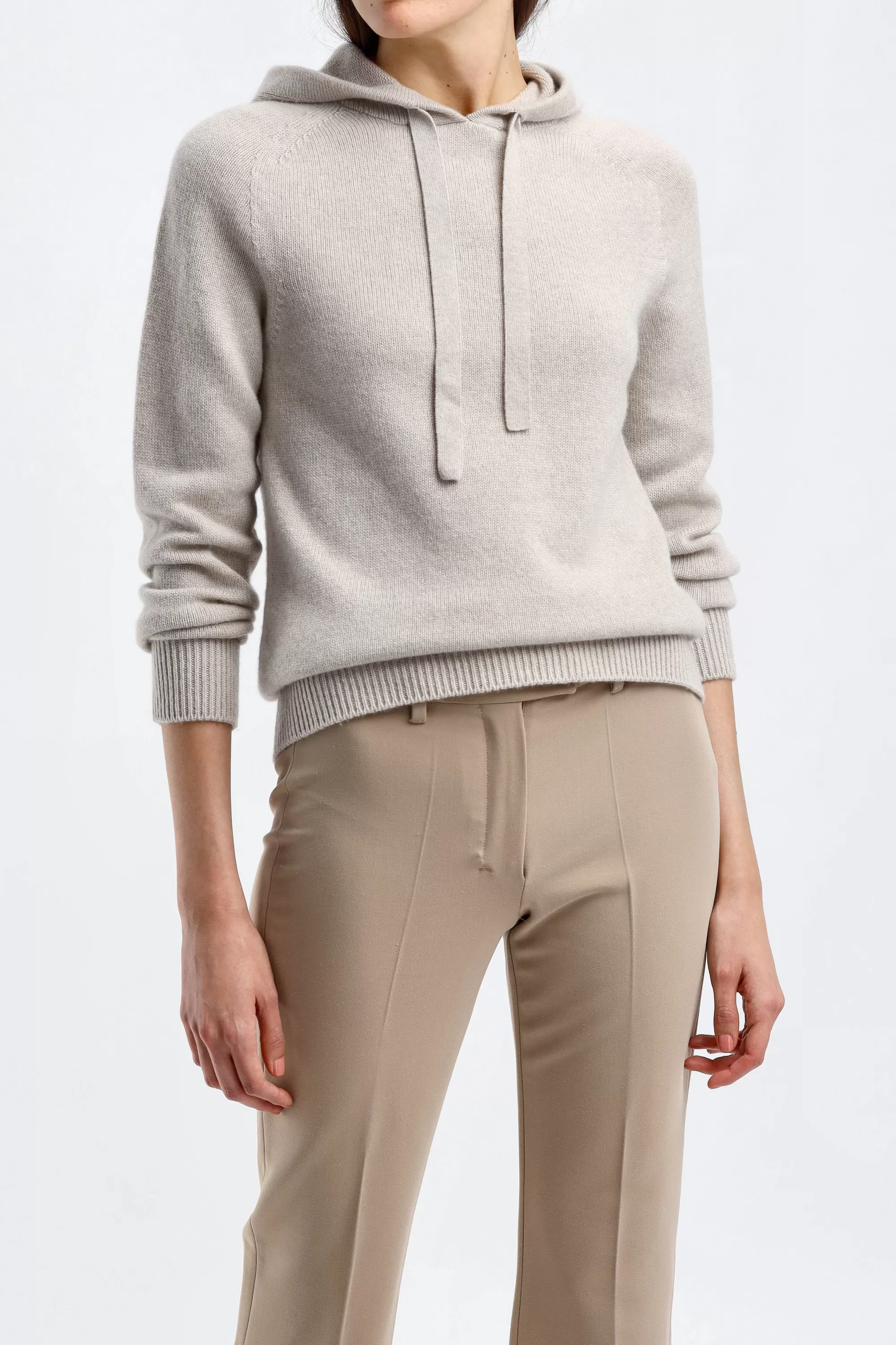 Frauen S Max Mara Strickhoodie Virgola In Ecru