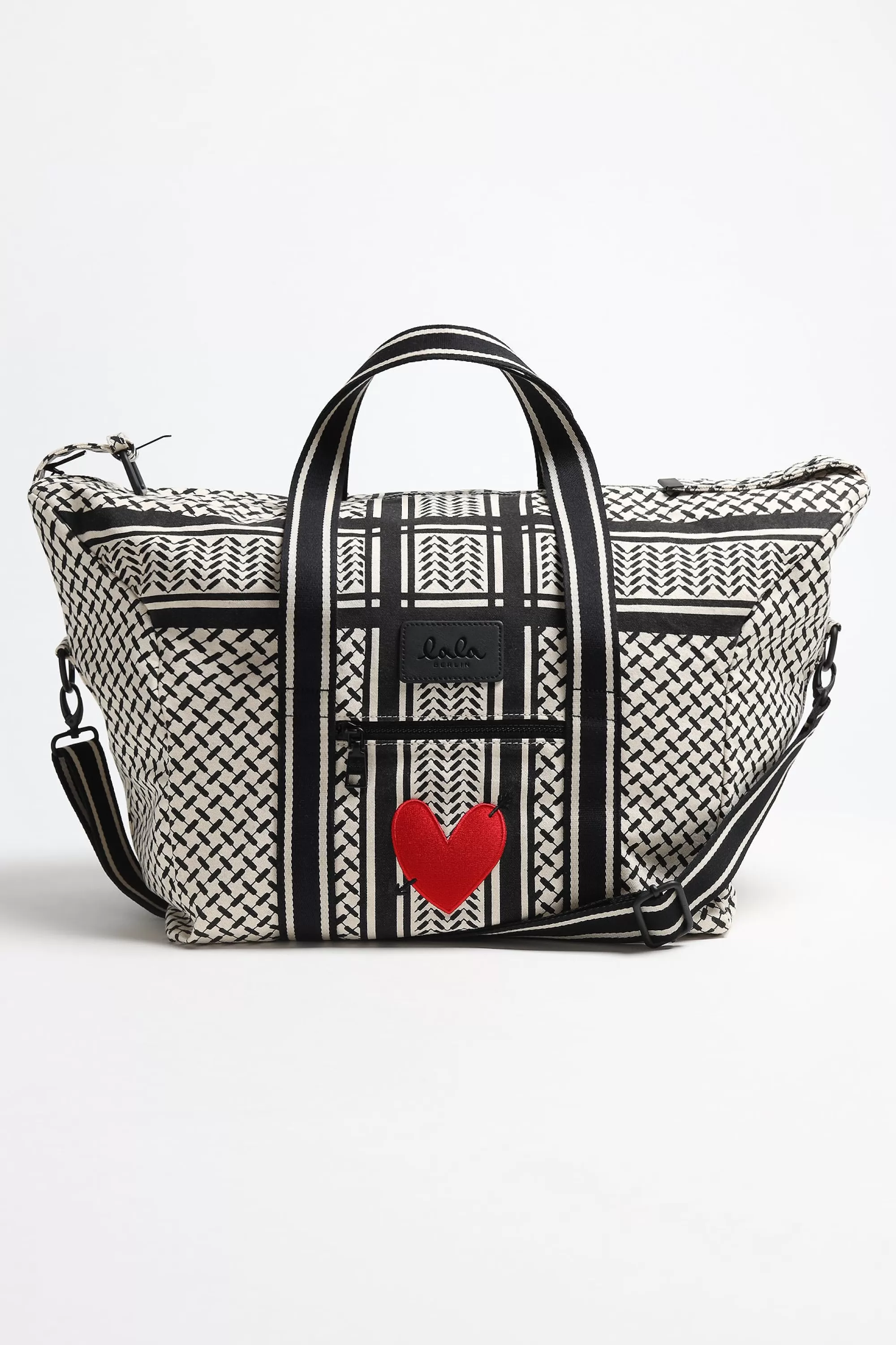 Frauen Lala Berlin x Anita Hass Tasche Muriel 'Heart' In Schwarz/Weis