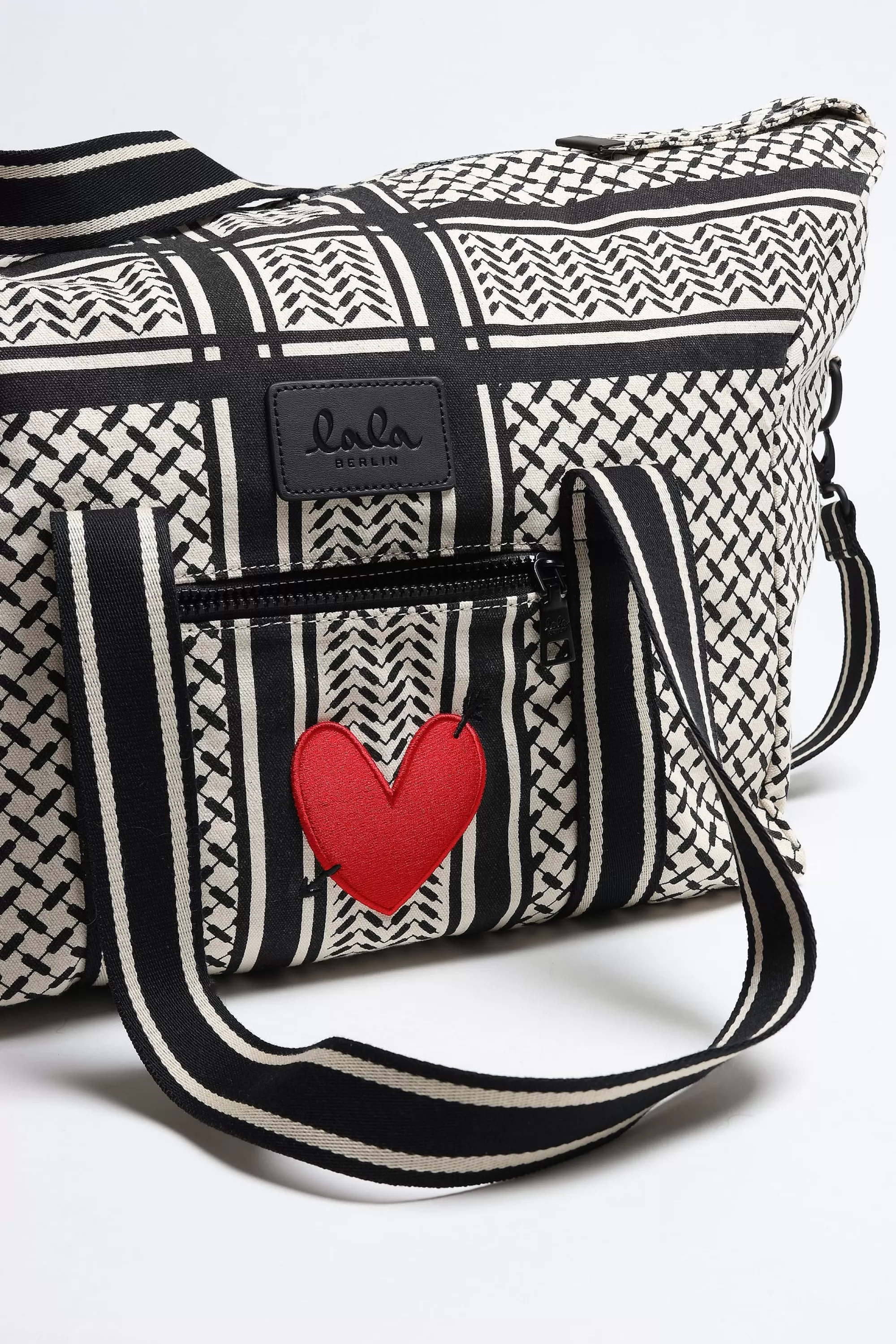 Frauen Lala Berlin x Anita Hass Tasche Muriel 'Heart' In Schwarz/Weis