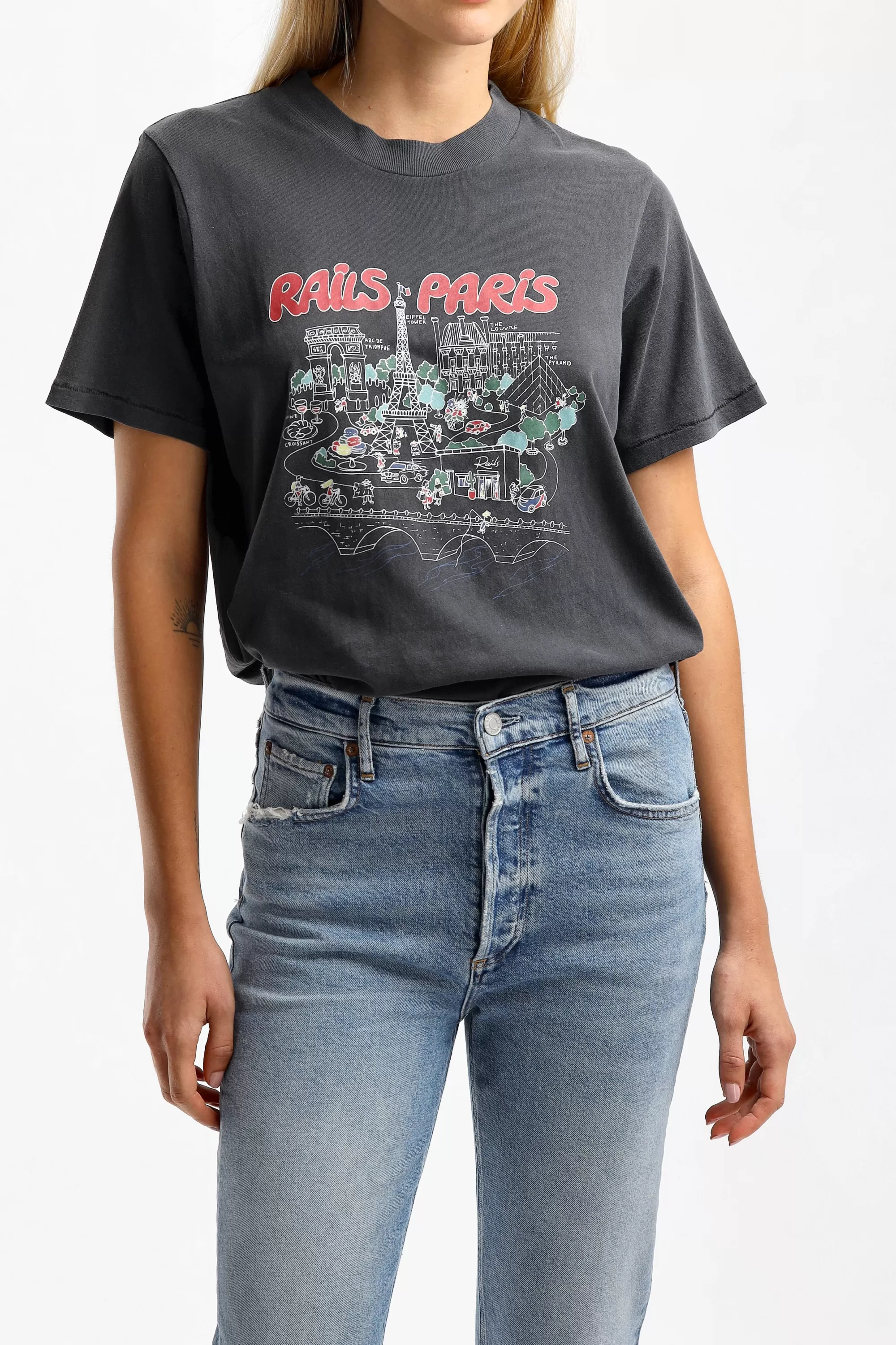 Frauen Rails T-Shirt Boyfriend In Paris Map