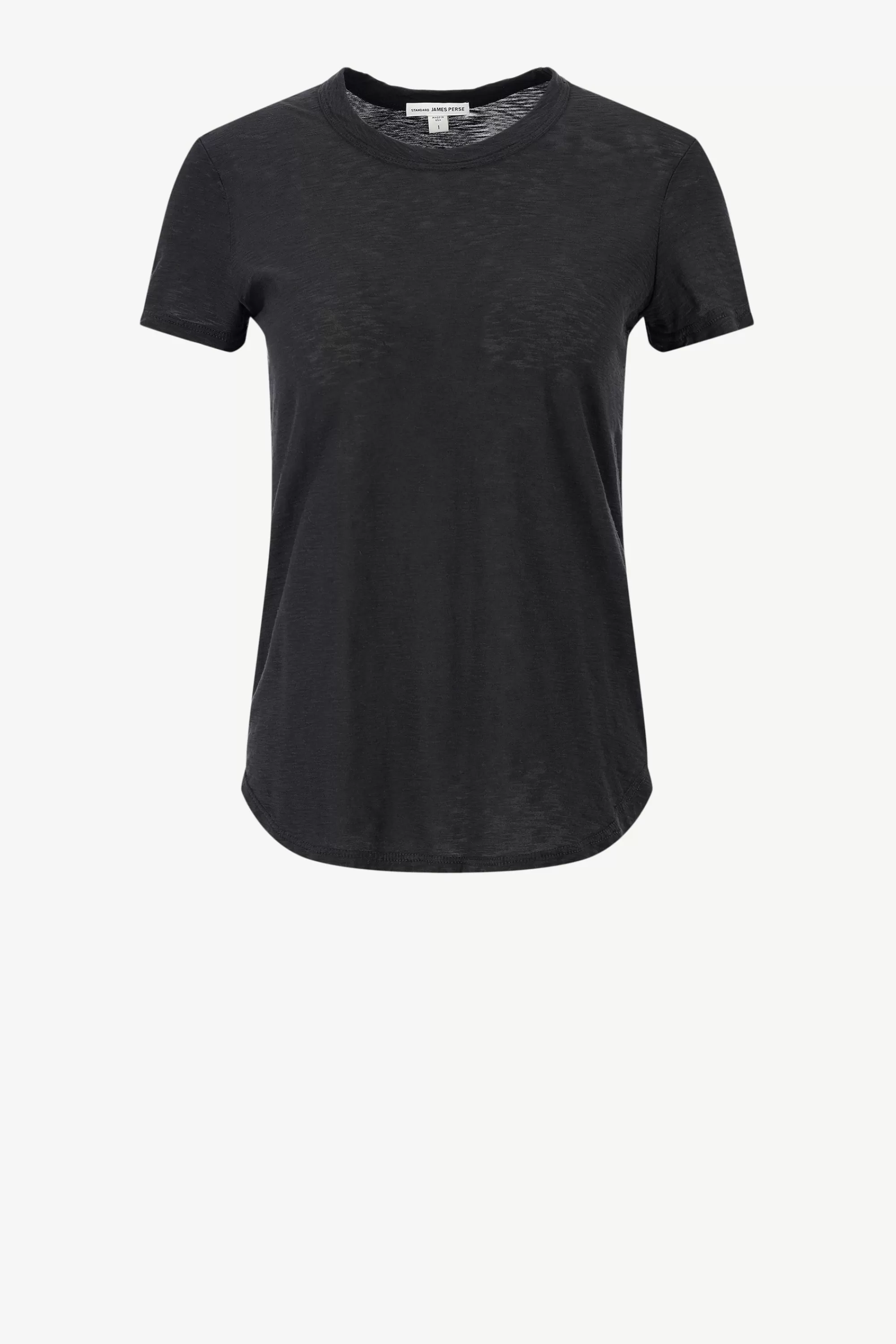 Frauen James Perse T-Shirt Sheer Slub Crew In Schwarz