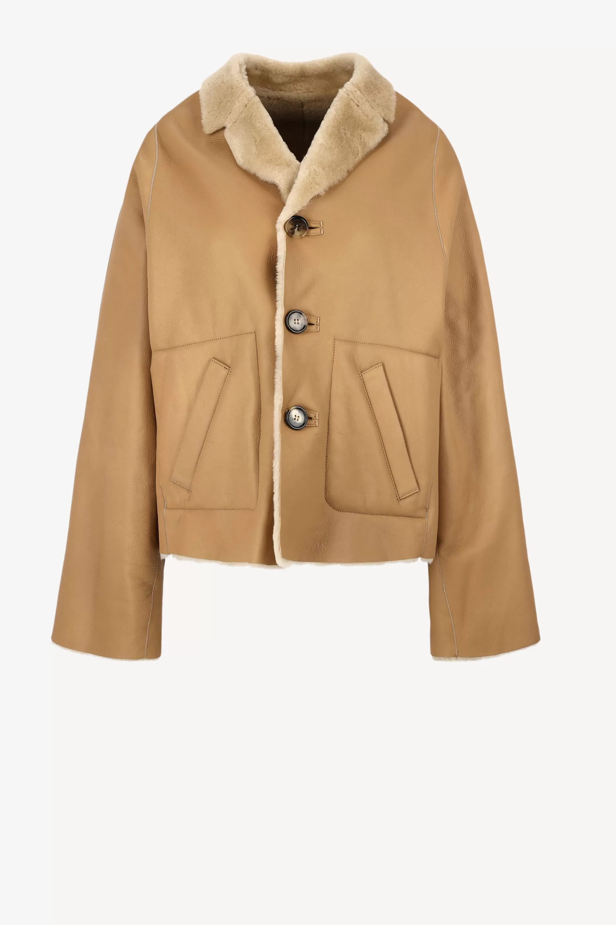 Frauen Marni Wendejacke Aus Shearling In Wheat