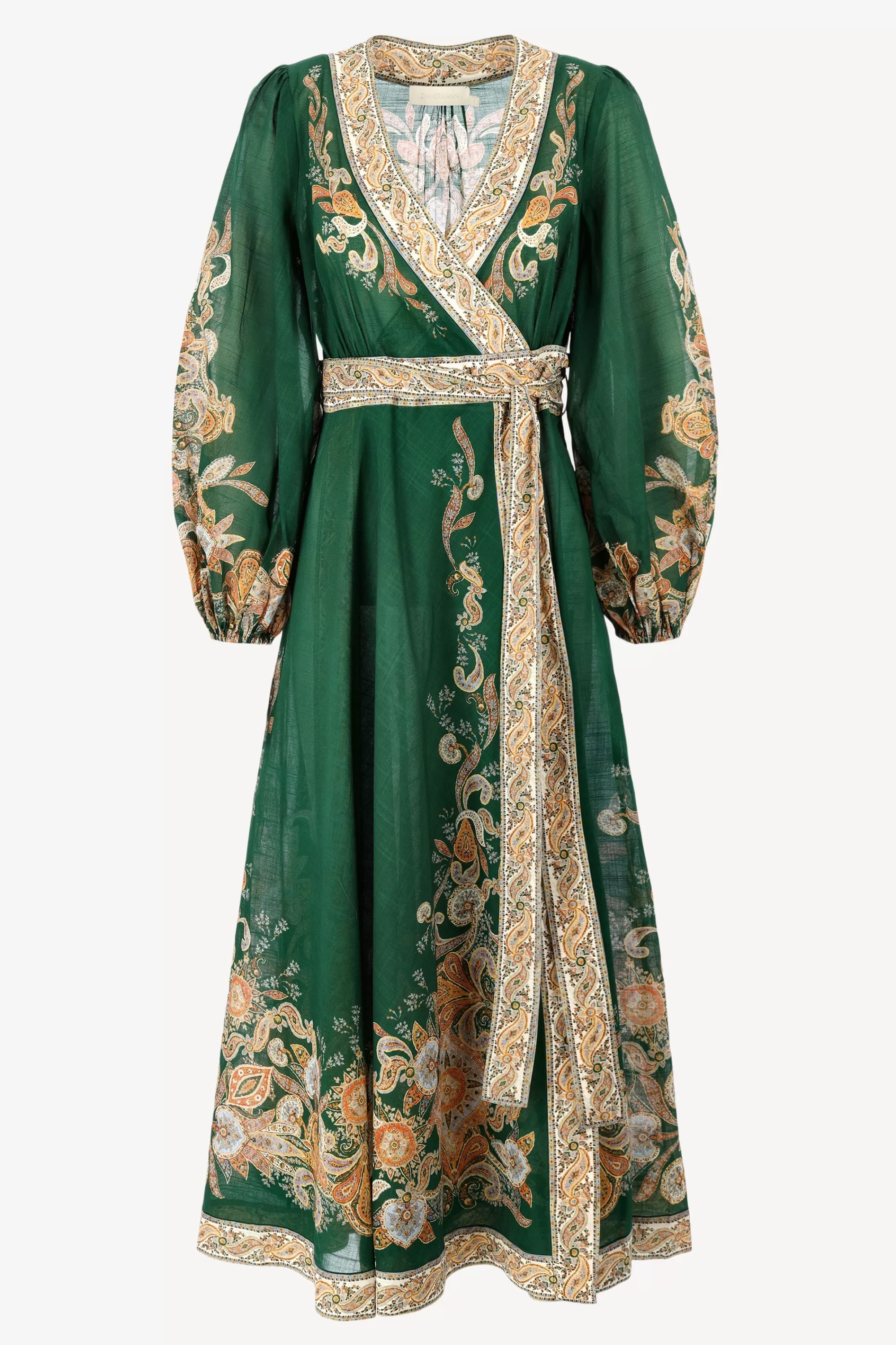 Frauen Zimmermann Wickelkleid In Emerald/Paisley