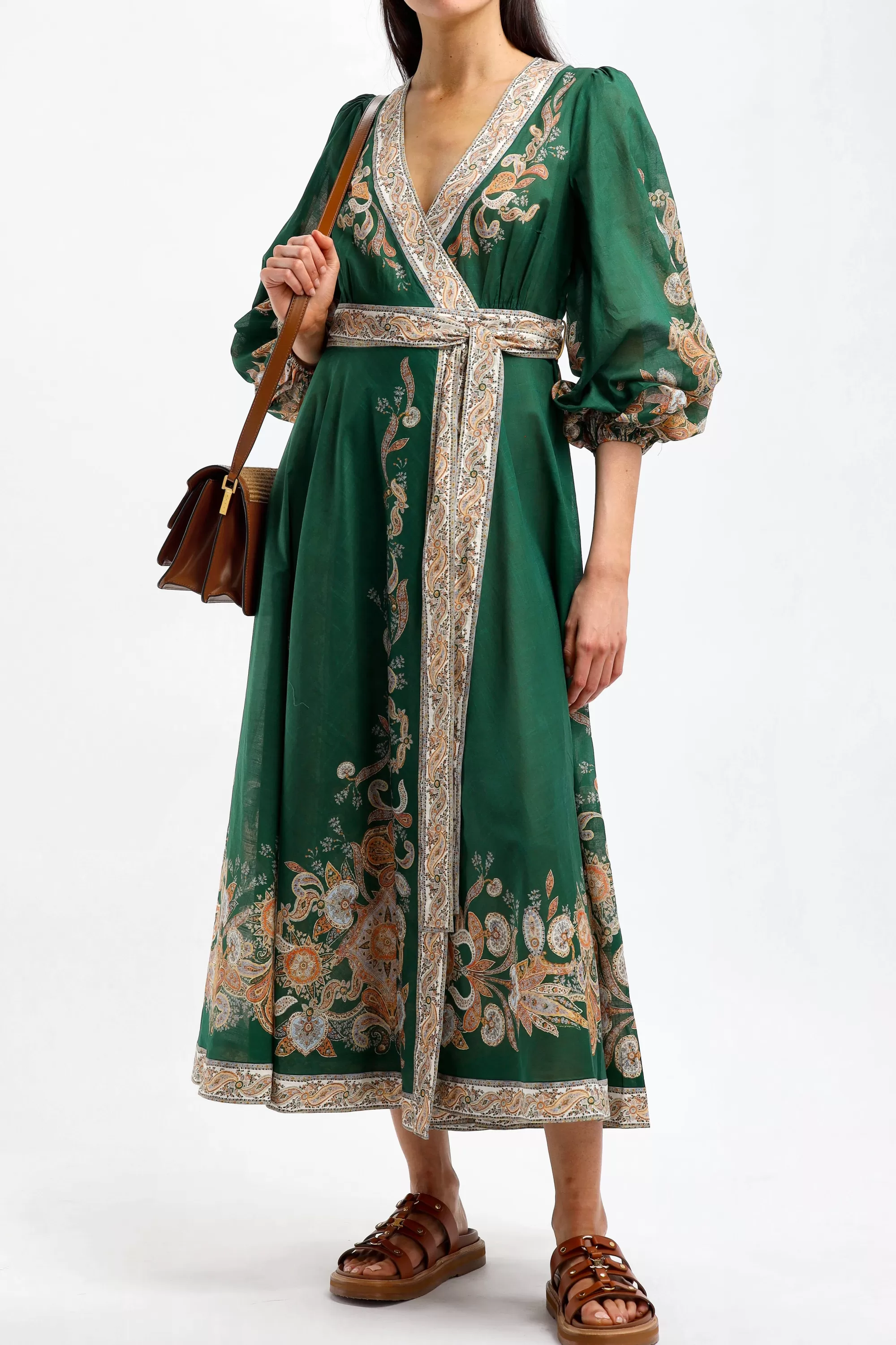 Frauen Zimmermann Wickelkleid In Emerald/Paisley